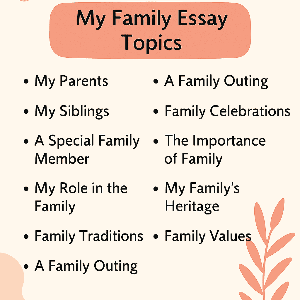 My family essay topics
