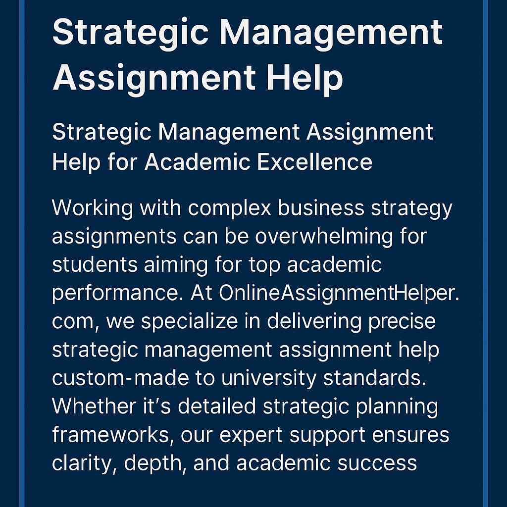 Strategic Management Assignment Help